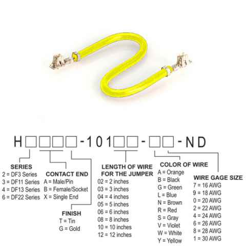 H2BBT-10105-Y6 跳线，预压接引线