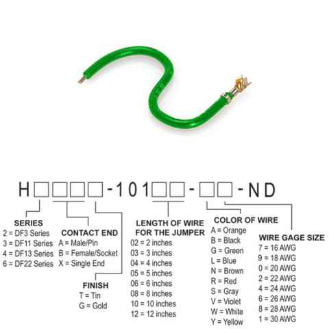 H2BXG-10105-G4 跳线，预压接引线
