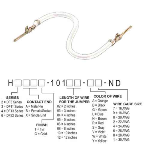 H3AAT-10108-W4 跳线，预压接引线
