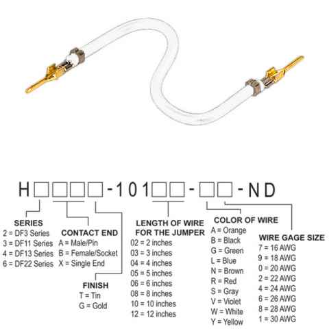 H2AAG-10103-W6 跳线，预压接引线