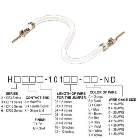 H2AAT-10105-W8 跳线，预压接引线
