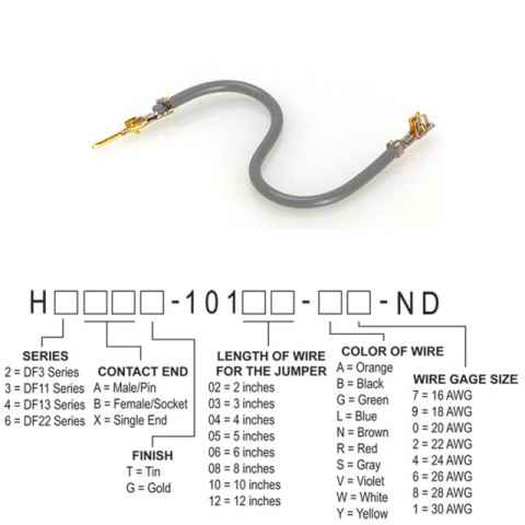 H2ABG-10110-S8 跳线，预压接引线