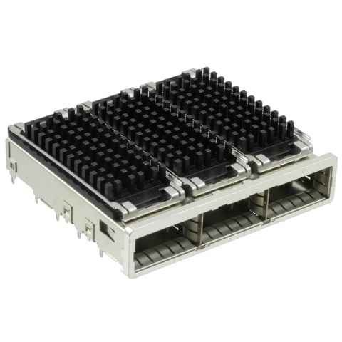 2007456-4 机架、成组 (1 x 3)、带散热器射频同轴连接器