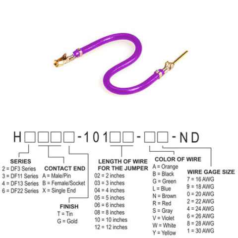 H3ABG-10102-V6 跳线，预压接引线