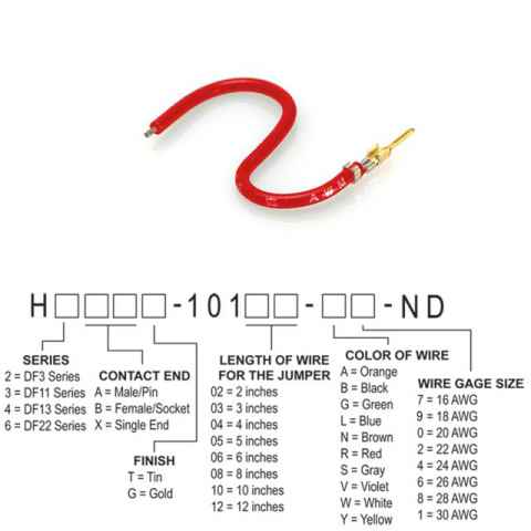 H2AXG-10106-R4 跳线，预压接引线