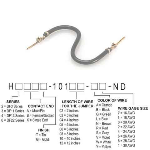 H3AAT-10102-S4 跳线，预压接引线