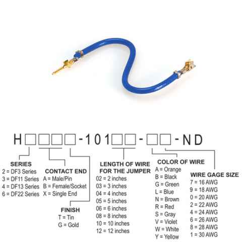 H2ABG-10105-L6 跳线，预压接引线