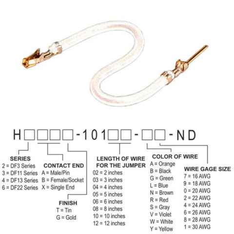 H3ABG-10104-W8 跳线，预压接引线