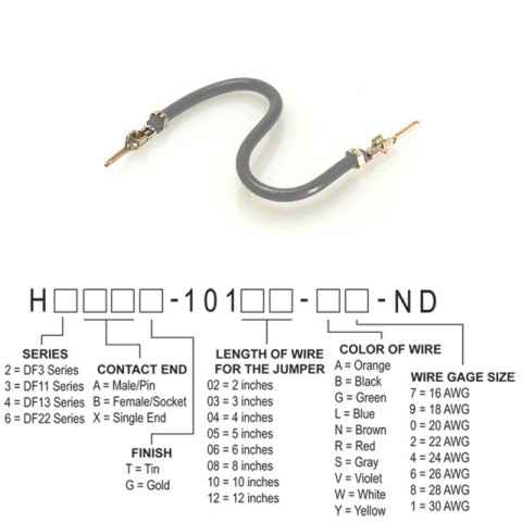 H2AAT-10105-S6 跳线，预压接引线