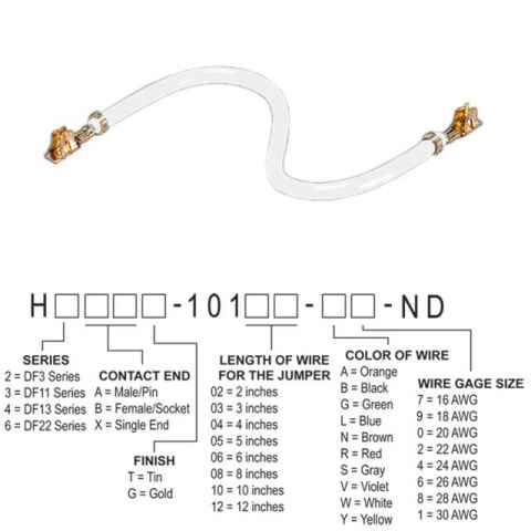 H4BBT-10106-W8 跳线，预压接引线