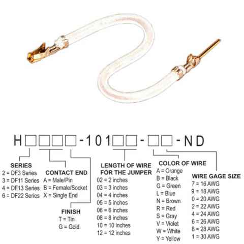 H3ABG-10108-W6 跳线，预压接引线
