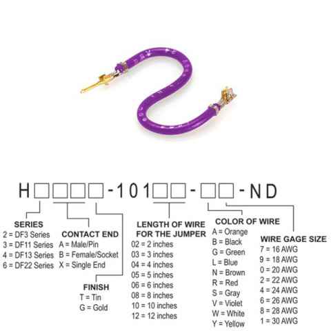 H2ABG-10106-V4 跳线，预压接引线
