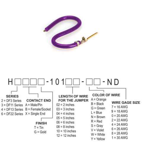 H3AXG-10103-V4 跳线，预压接引线