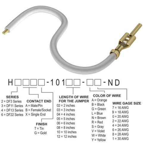 H3AXT-10103-W4 跳线，预压接引线