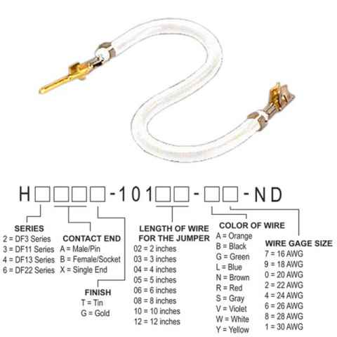 H2ABG-10103-W4 跳线，预压接引线