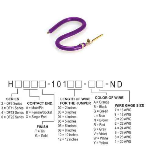 H3AXG-10105-V8 跳线，预压接引线