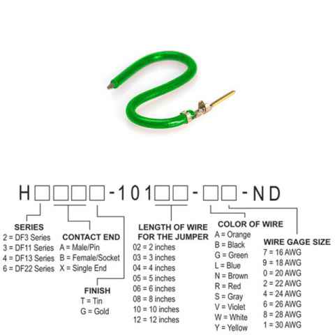 H3AXG-10102-G4 跳线，预压接引线