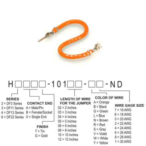 H2ABT-10110-A4 跳线，预压接引线