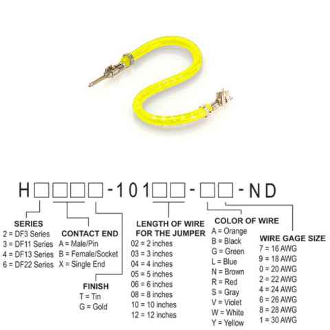 H2ABT-10110-Y4 跳线，预压接引线