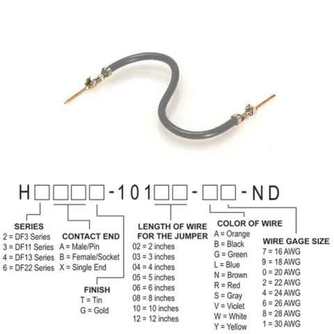 H3AAT-10103-S6 跳线，预压接引线