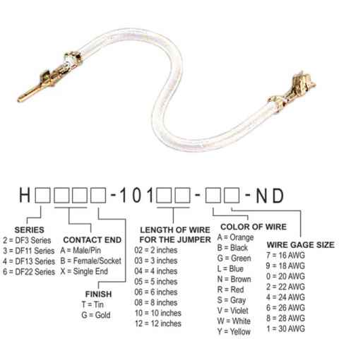 H2ABT-10105-W6 跳线，预压接引线