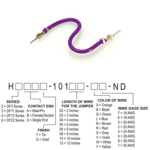 H2AAT-10106-V6 跳线，预压接引线