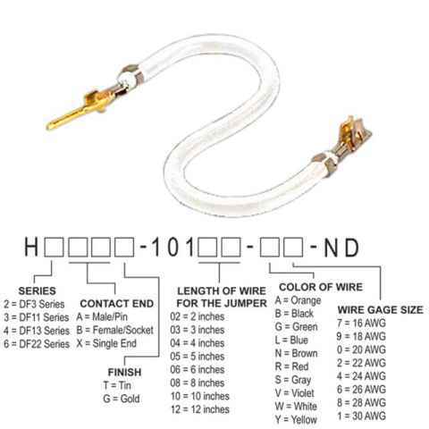 H2ABG-10104-W6 跳线，预压接引线