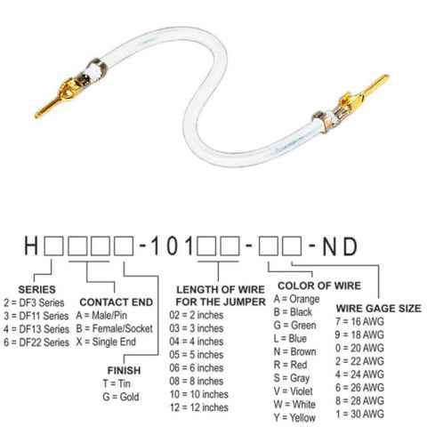 H2AAG-10105-W8 跳线，预压接引线