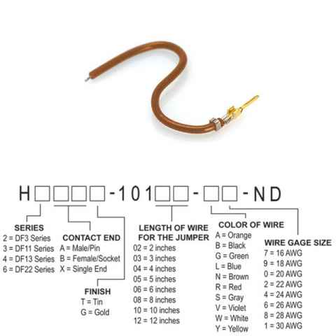 H2AXG-10103-N8 跳线，预压接引线