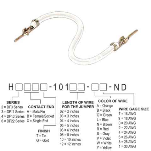 H2AAT-10112-W4 跳线，预压接引线