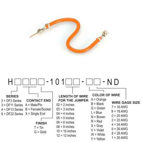 H2ABT-10103-A6 跳线，预压接引线