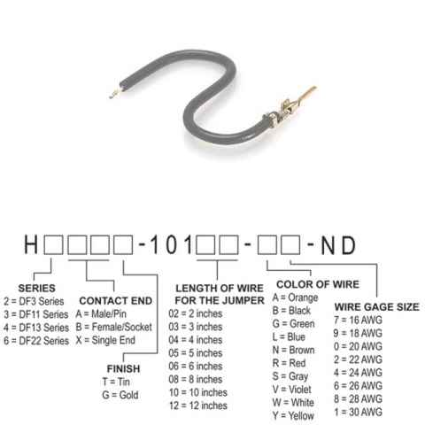 H2AXT-10110-S6 跳线，预压接引线