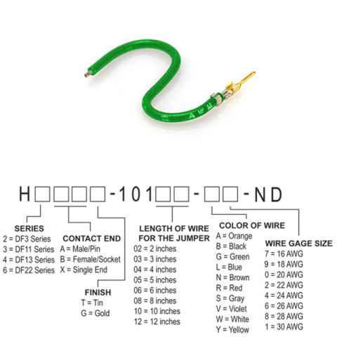 H2AXG-10108-G4 跳线，预压接引线