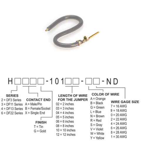 H3AXG-10106-S4 跳线，预压接引线