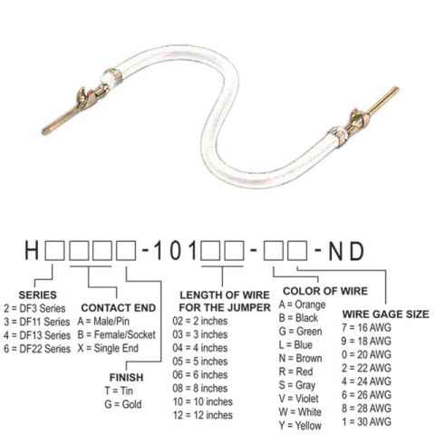 H3AAT-10105-W8 跳线，预压接引线