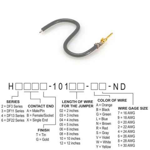 H2AXG-10102-S6 跳线，预压接引线