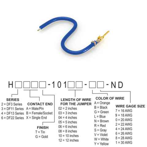 H2AXG-10108-L4 跳线，预压接引线