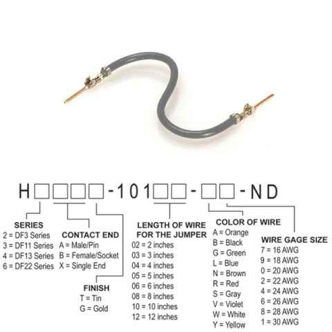 H3AAT-10104-S6 跳线，预压接引线